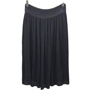 Gypsie‎ Blu Black Smocked Waist Midi Skirt Casual Everyday Versatile Womenswear